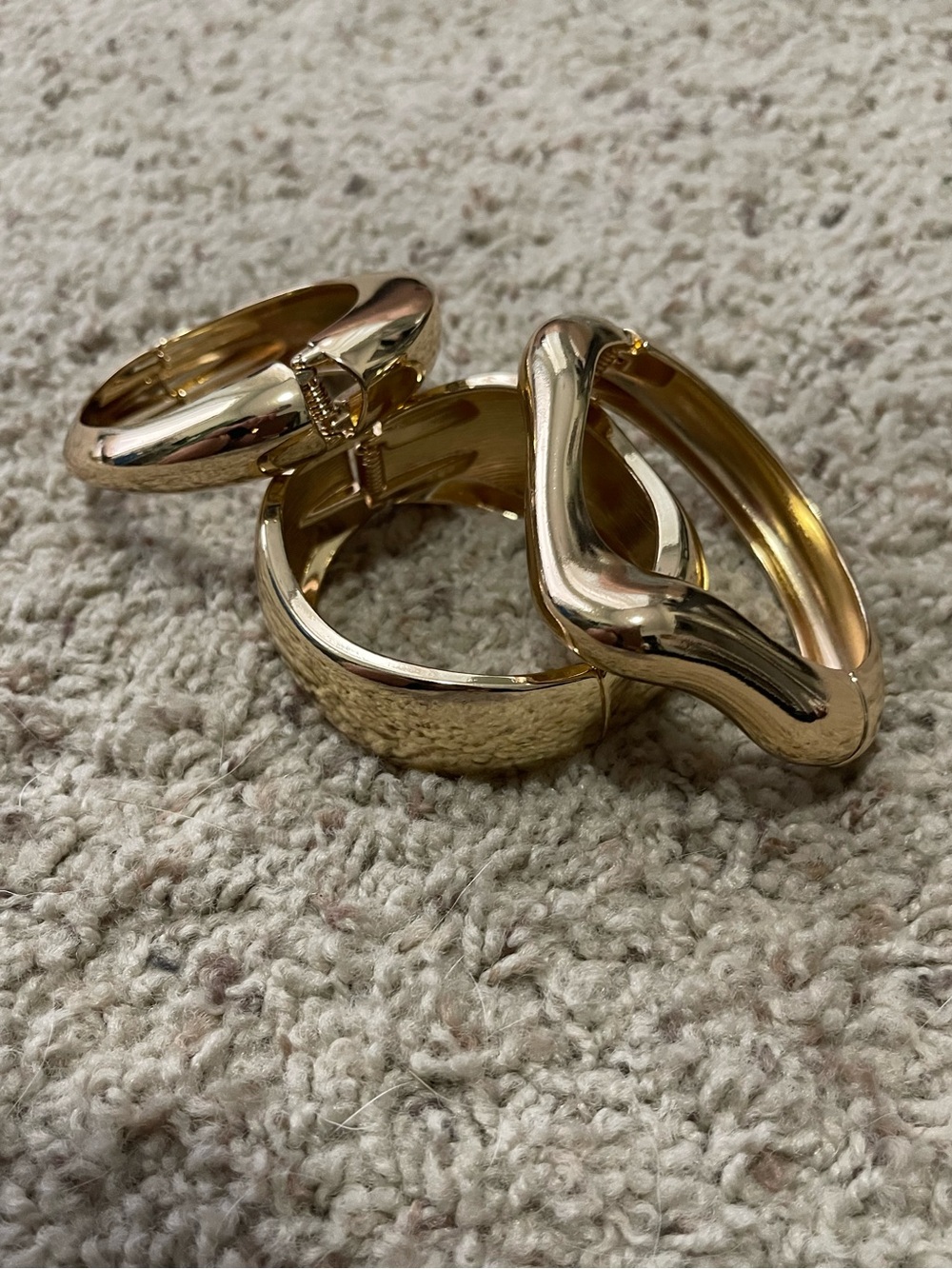 Chunky Gold Bangle Set - Picture 4 of 4